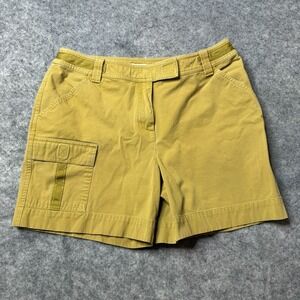 J Jill Shorts Womens Size 10 Khaki Beige Gold Cargo Chino Cotton Stretch Casual